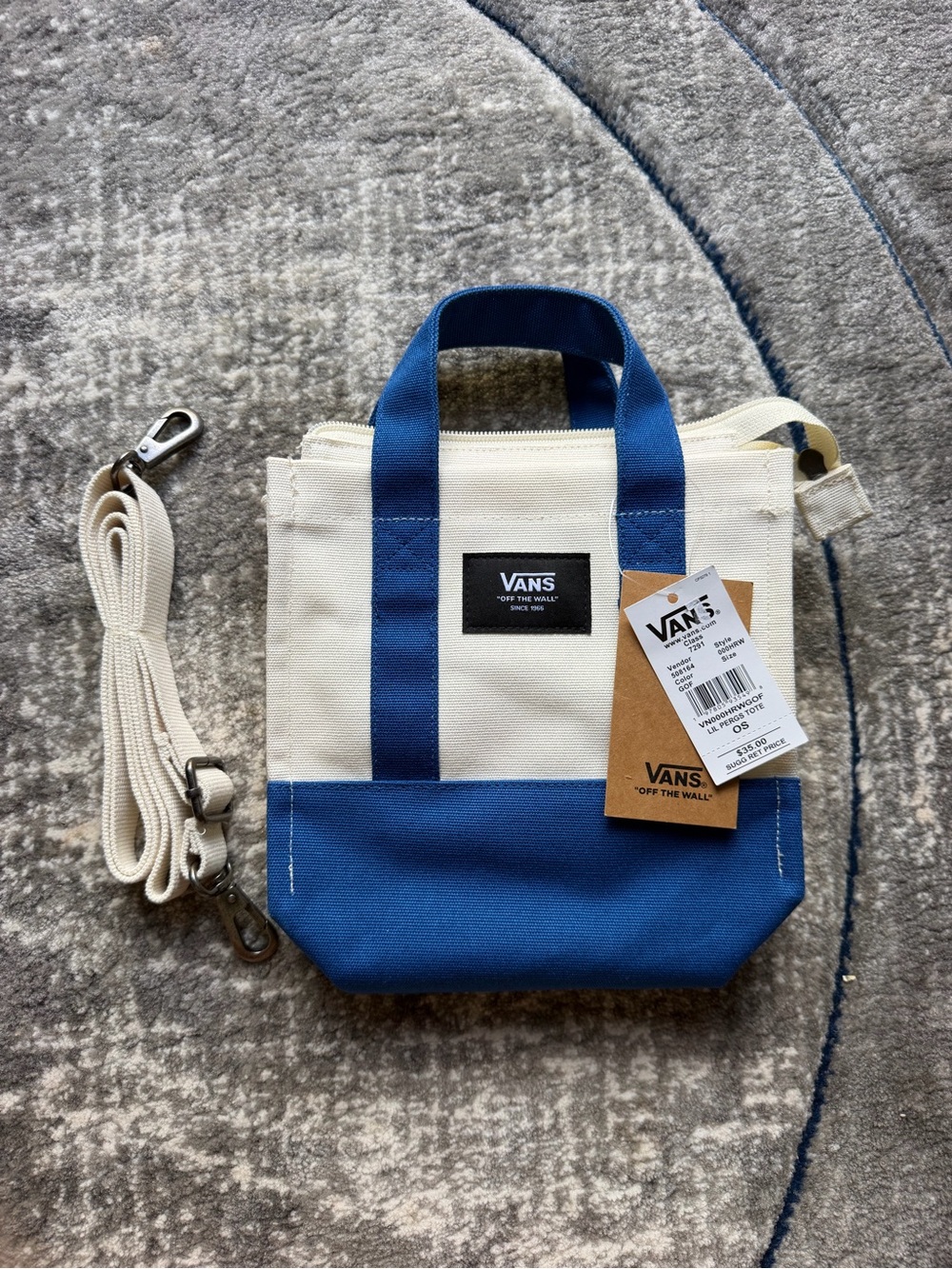 Vans Blue & Cream Lil Pergs Mini Tote